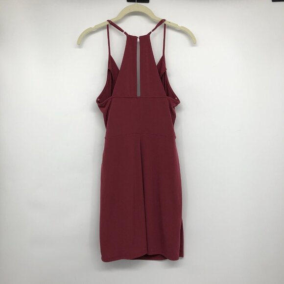 BCBGeneration Dark Rose Surpliced V-Neck Side Tie Mini Dress size S - Picture 4 of 16